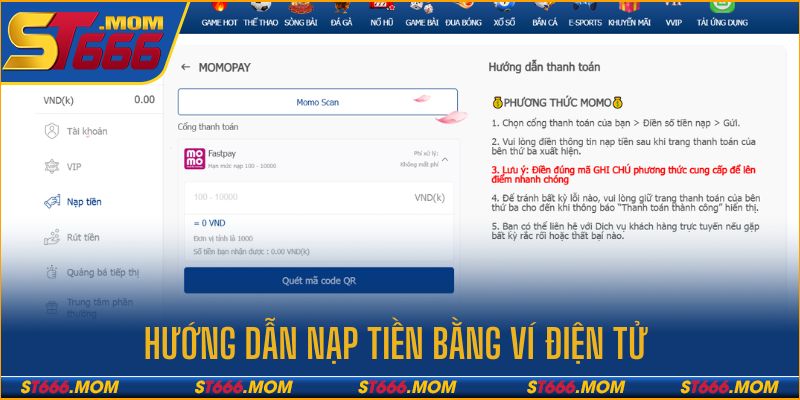 Cách nộp điểm bằng ví điện tử